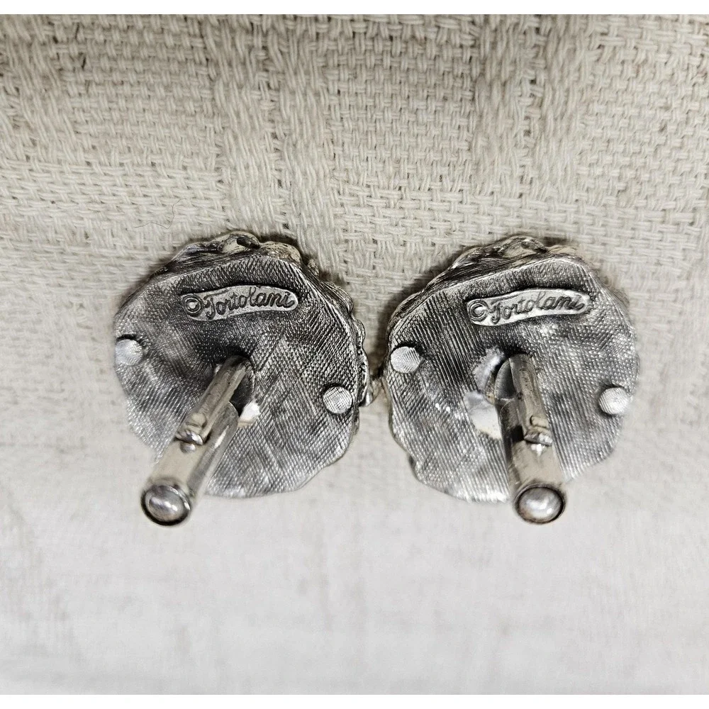 Vintage Scorpio Zodiac Astrology Cufflinks Bullet Back Silvertone Tortolani